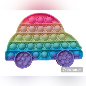 Rainbow Car Pop It Fidget Toy-Sensory-Pink,Peach,Yellow,Blue,Purple Easter